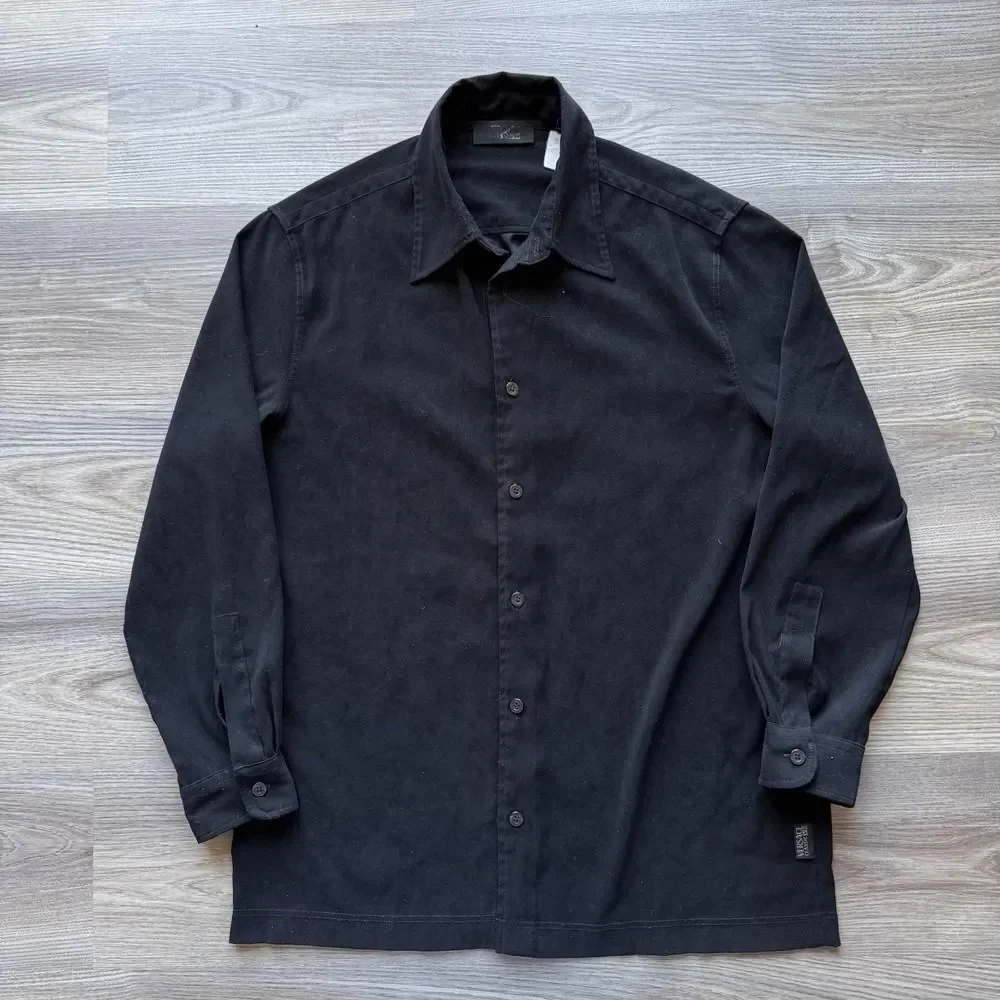 versace dress shirt black Men's Barocco Jacquard Dress Shirt